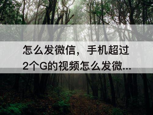 怎么发微信，手机超过2个G的视频怎么发微信