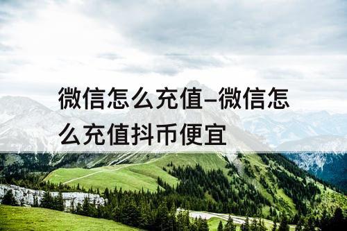 微信怎么充值-微信怎么充值抖币便宜