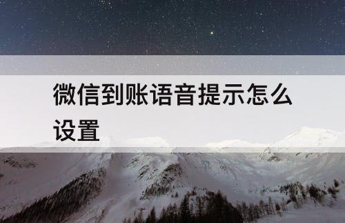 微信到账语音提示怎么设置
