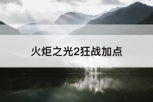 火炬之光2狂战加点