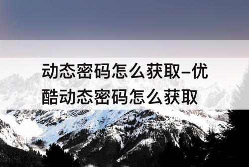 动态密码怎么获取-优酷动态密码怎么获取