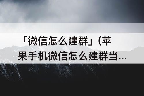 「微信怎么建群」(苹果手机微信怎么建群当群主)