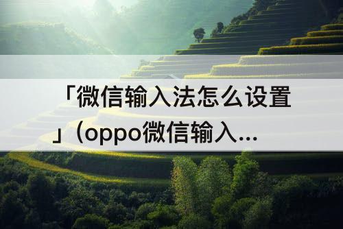 「微信输入法怎么设置」(oppo微信输入法怎么设置为搜狗输入法)