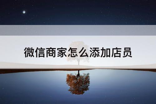 微信商家怎么添加店员