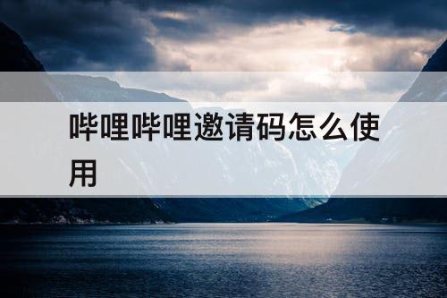 哔哩哔哩邀请码怎么使用