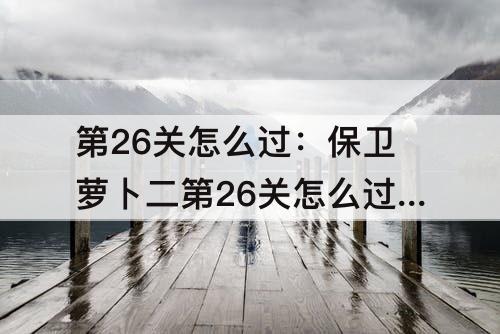 第26关怎么过：保卫萝卜二第26关怎么过视频