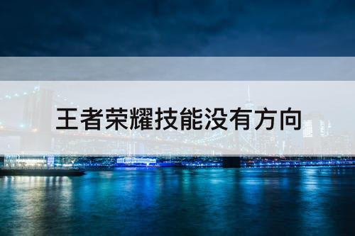 王者荣耀技能没有方向