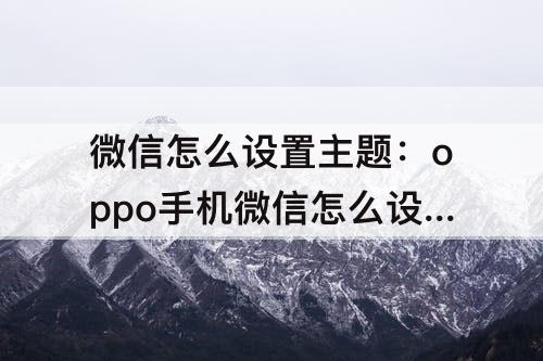 微信怎么设置主题：oppo手机微信怎么设置主题背景