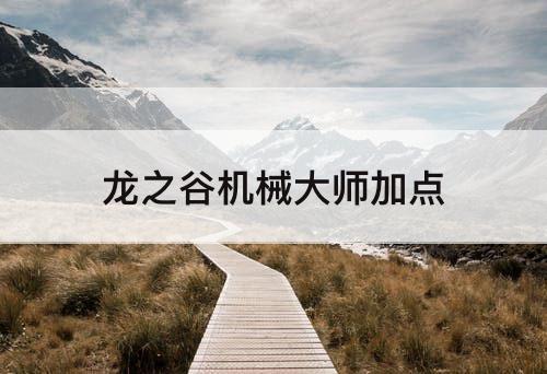 龙之谷机械大师加点