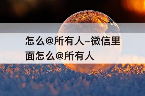 怎么@所有人-微信里面怎么@所有人