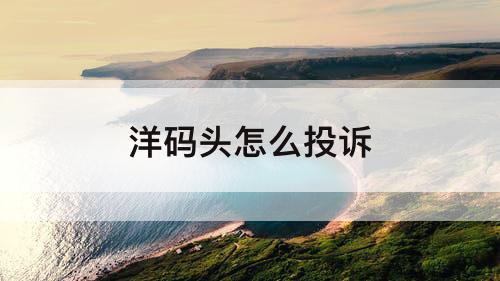 洋码头怎么投诉