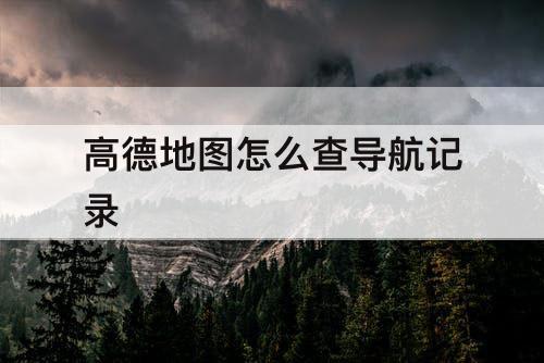 高德地图怎么查导航记录