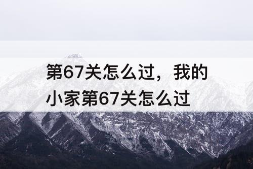 第67关怎么过，我的小家第67关怎么过