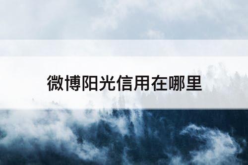 微博阳光信用在哪里