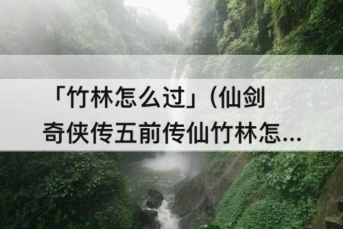 「竹林怎么过」(仙剑奇侠传五前传仙竹林怎么过)