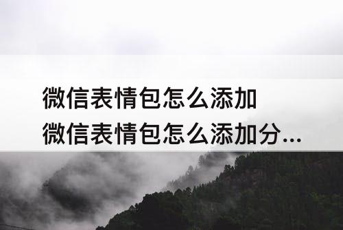 微信表情包怎么添加 微信表情包怎么添加分组