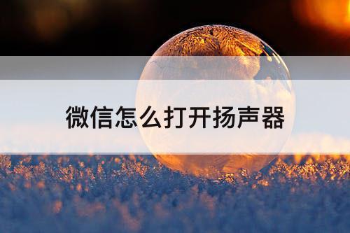 微信怎么打开扬声器