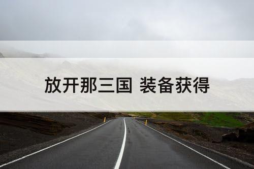 放开那三国 装备获得
