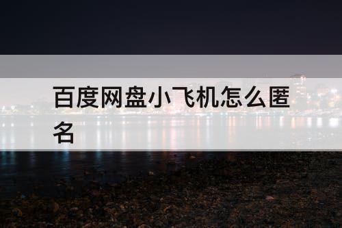 百度网盘小飞机怎么匿名
