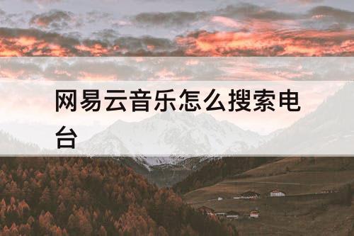 网易云音乐怎么搜索电台
