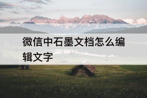 微信中石墨文档怎么编辑文字