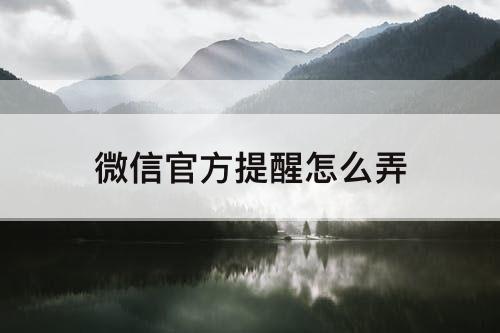 微信官方提醒怎么弄