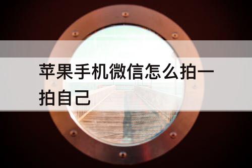 苹果手机微信怎么拍一拍自己