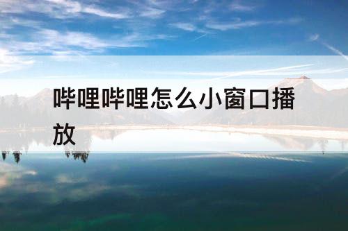 哔哩哔哩怎么小窗口播放