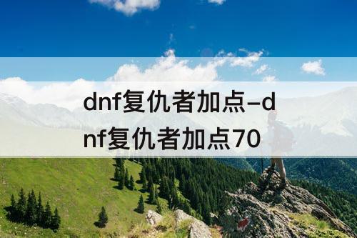 dnf复仇者加点-dnf复仇者加点70