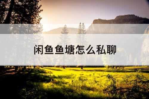 闲鱼鱼塘怎么私聊