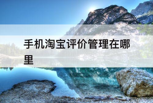 手机淘宝评价管理在哪里