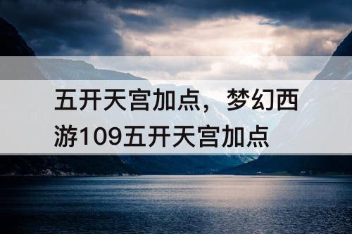 五开天宫加点，梦幻西游109五开天宫加点