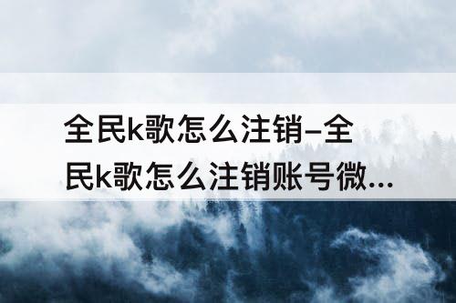 全民k歌怎么注销-全民k歌怎么注销账号微信