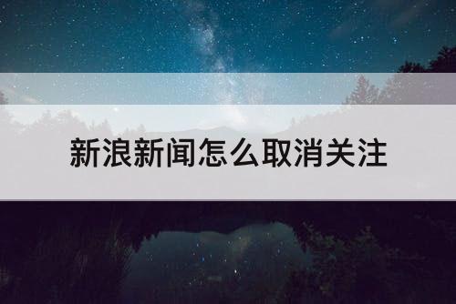 新浪新闻怎么取消关注
