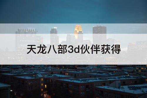 天龙八部3d伙伴获得