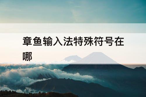 章鱼输入法特殊符号在哪
