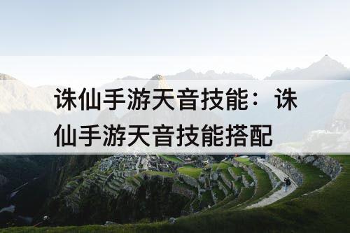 诛仙手游天音技能：诛仙手游天音技能搭配