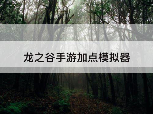龙之谷手游加点模拟器