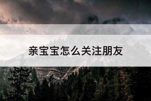 亲宝宝怎么关注朋友