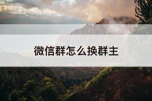 微信群怎么换群主