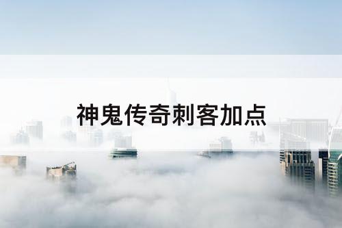 神鬼传奇刺客加点