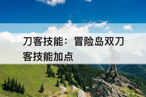 刀客技能：冒险岛双刀客技能加点