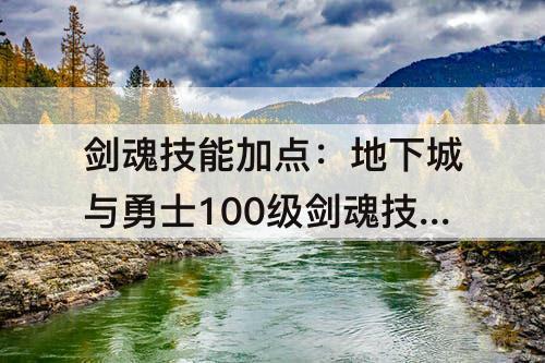 剑魂技能加点：地下城与勇士100级剑魂技能加点