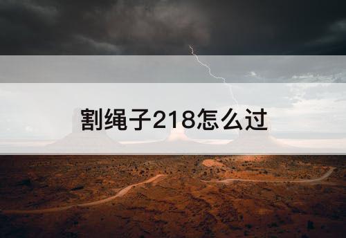 割绳子218怎么过