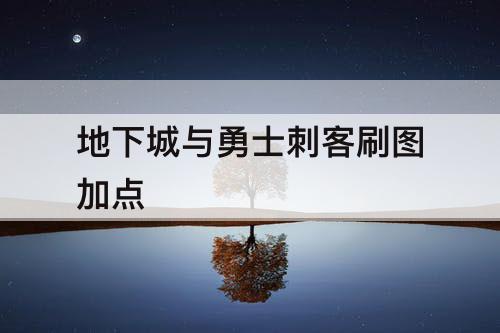 地下城与勇士刺客刷图加点
