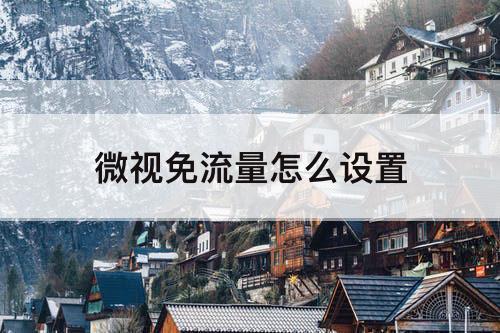 微视免流量怎么设置