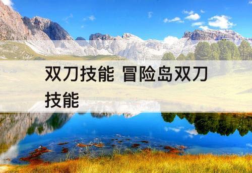 双刀技能 冒险岛双刀技能