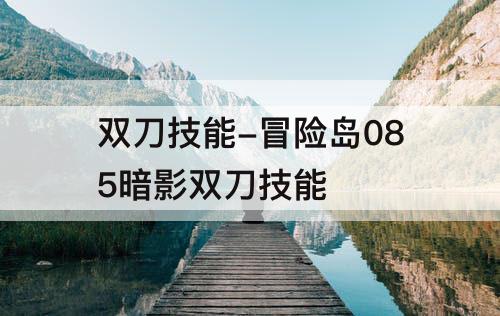 双刀技能-冒险岛085暗影双刀技能