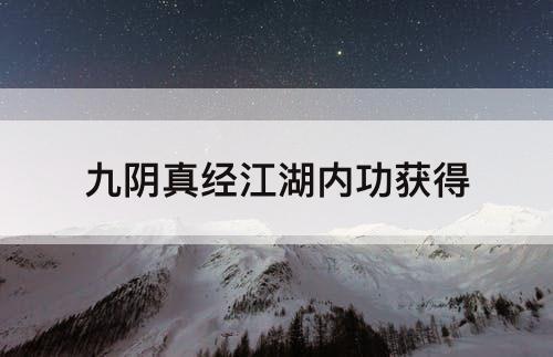 九阴真经江湖内功获得