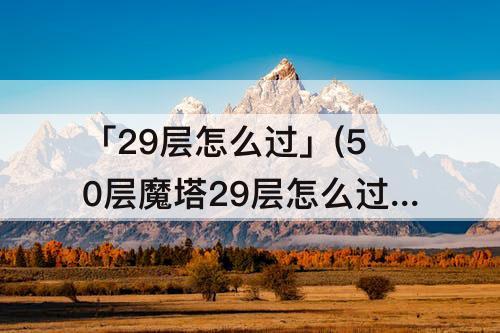 「29层怎么过」(50层魔塔29层怎么过)